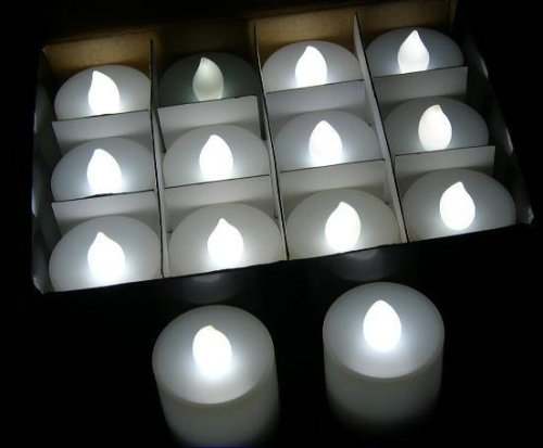 Battery Powered LED Tealight Candle - White Light wind proof safe flame 